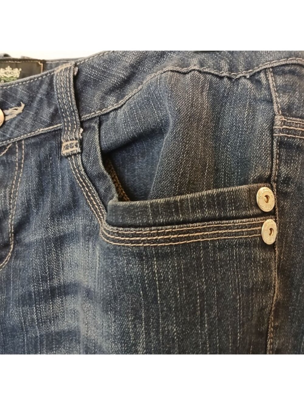 Akademiks Womens Sz 8 Embellished Skinny Jeans Sequin Back Pockets Dark Wash *N3 - Picture 12 of 15